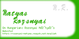 matyas rozsnyai business card